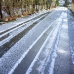 Frozen,Slippery,Driveway,In,Winter